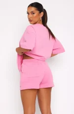 So Wavy Lounge Pink Short-3
