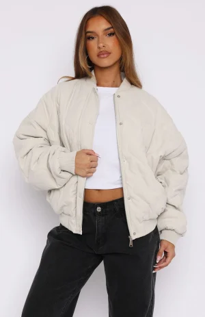 Soft Love Bomber Jacket Beige-1