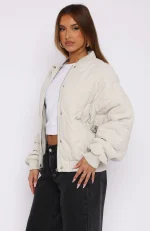 Soft Love Bomber Jacket Beige-2