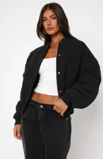 Soft Love Bomber Jacket Black-3