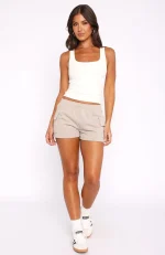 Speak My Mind Taupe Short-4