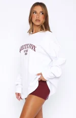 Stand With You Long Sleeve Oversized White Tee-2