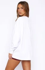 Stand With You Long Sleeve Oversized White Tee-3