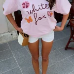 Sweet Bloom Oversized Pink Tee
