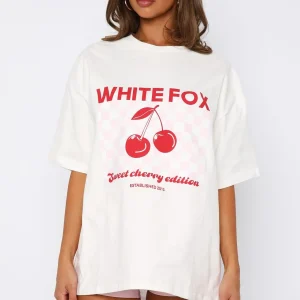 Sweet Cherry Edition Oversized White Tee-1