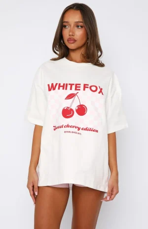 Sweet Cherry Edition Oversized White Tee-1