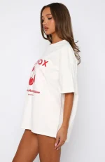 Sweet Cherry Edition Oversized White Tee-2