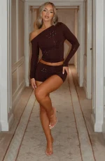 Tempted Heart Embellished Mini Chocolate Short-1