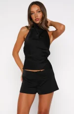 Time Passes Mini Black Short-1