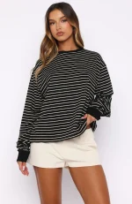 Touchdown Long Sleeve Black Stripe Tee-1