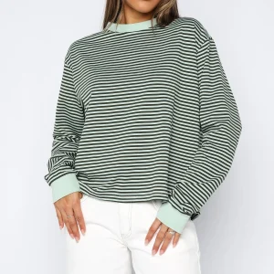 Touchdown Long Sleeve Green Stripe Tee-1