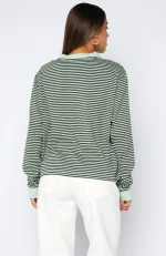 Touchdown Long Sleeve Green Stripe Tee-3