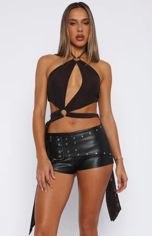 Trophy Girl PU Black Short-1