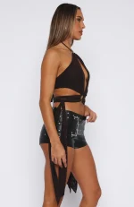 Trophy Girl PU Black Short-2