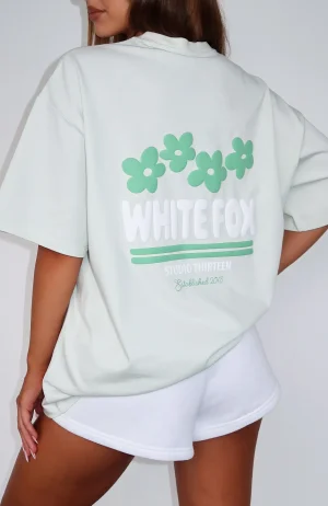 Tropic Time Oversized Sage Tee