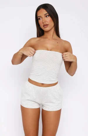 Trying To Forget Relaxed Grey Stripe Short-1