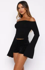 Velvet Teddy Black Short-2