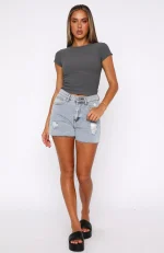Vera Denim Light Blue Short-3