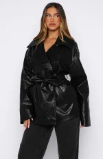 Victory Lap Pu Jacket Black-1
