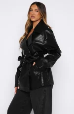 Victory Lap Pu Jacket Black-2
