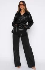 Victory Lap Pu Jacket Black-4