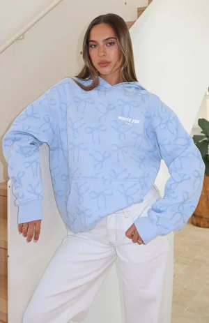 Vol. 1 Oversized Printed Hoodie Blue Bow-1