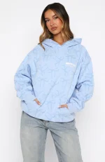 Vol. 1 Oversized Printed Hoodie Blue Bow-2