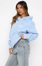 Vol. 1 Oversized Printed Hoodie Blue Bow-3