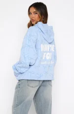 Vol. 1 Oversized Printed Hoodie Blue Bow-4