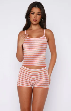 Volume Maxed Knit Booty Shorts Cotton Candy Stripe-1
