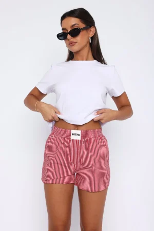 Wasting My Time Red Stripe Short-1