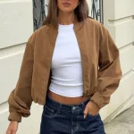 What Did I Miss Faux Suede Jacket Caramel