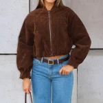 What Did I Miss Faux Suede Jacket Chocolate