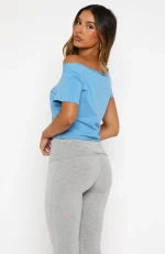Whenever You're Ready Off Shoulder Relaxed Blue Tee-3