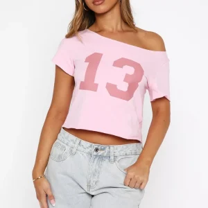 Whenever You're Ready Off Shoulder Relaxed Pink Tee