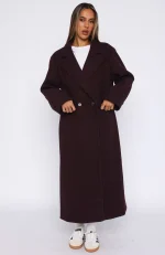 Winter Holiday Oversized Coat Burgundy-1