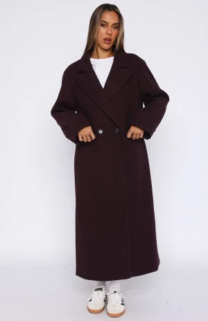 Winter Holiday Oversized Coat Burgundy-1