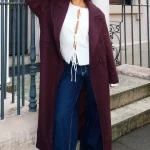 Winter Holiday Oversized Coat Burgundy