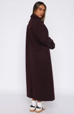 Winter Holiday Oversized Coat Burgundy-3