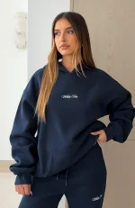 Wishing For It Oversized Hoodie Navy