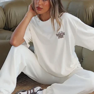 With Love Always Oversized Cream Tee-1