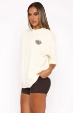 With Love Always Oversized Cream Tee-3