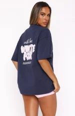 With Love Always Oversized Navy Tee-3