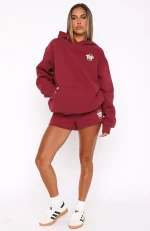 With Love For You Lounge Burgundy Short-4