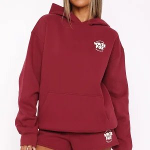With Love For You Oversized Hoodie Burgundy-1