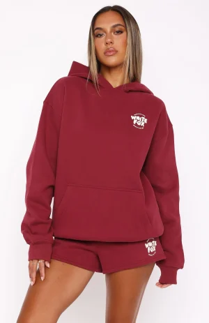 With Love For You Oversized Hoodie Burgundy-1