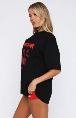 With Love In The Moment Oversized Black Tee-1