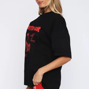 With Love In The Moment Oversized Black Tee-1