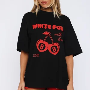 With Love In The Moment Oversized Black Tee