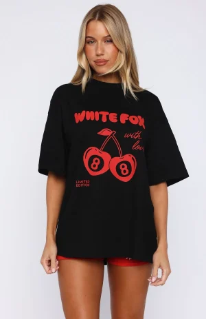 With Love In The Moment Oversized Black Tee